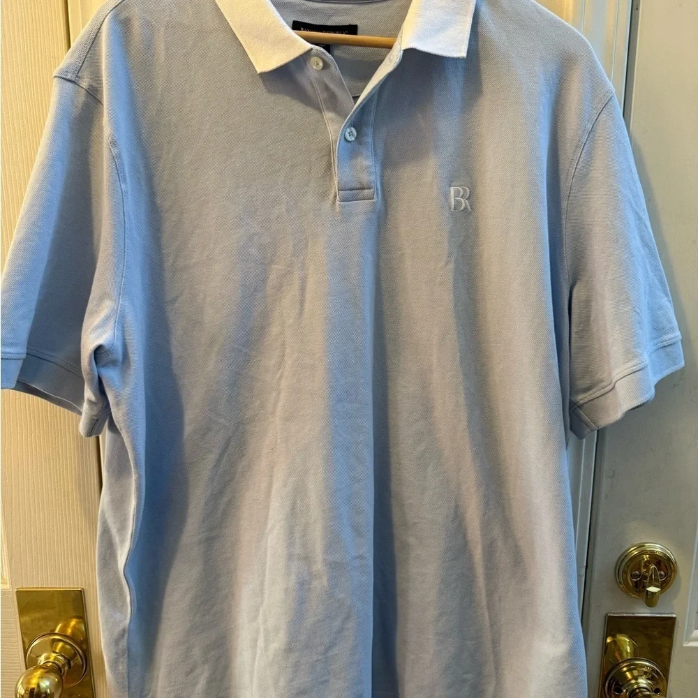 NWT Banana Republic Light Blue Pique Polo w/ White Collar - Size XLT